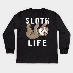 Sloth Life Kids Long Sleeve T-Shirt